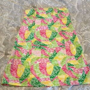 Lilly Pulitzer Strapless Dress in Pink, Yellow, and Green